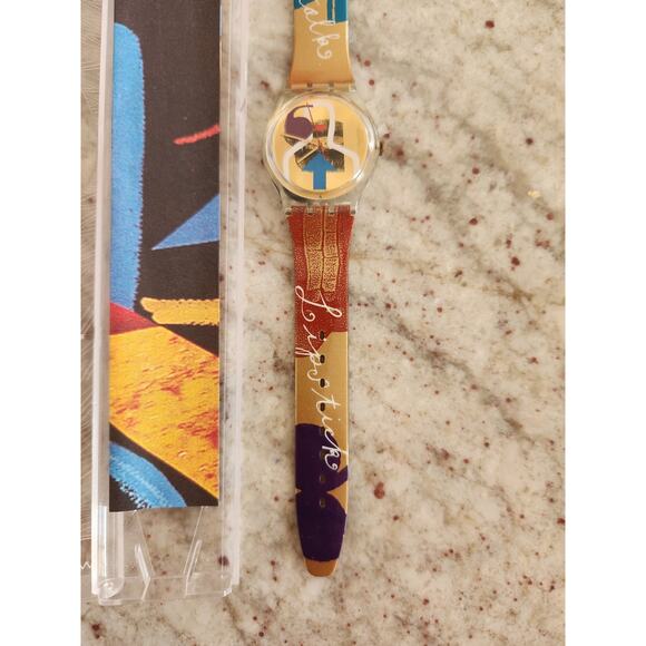 Swatch Artist collection Watch "Lipstick" GK243 new old stock in box with papers - Picture 6 of 12